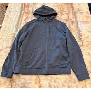 Lululemon Mens City Sweat Full Zip Hoodie Heathered Blue Long Sleeve Outdoor XL